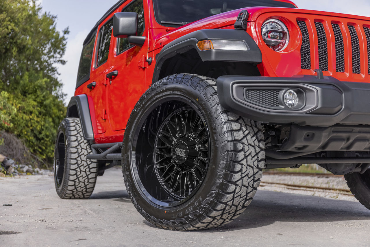 Jeep Wrangler Moto Metal Stinger Black Wheel Pros